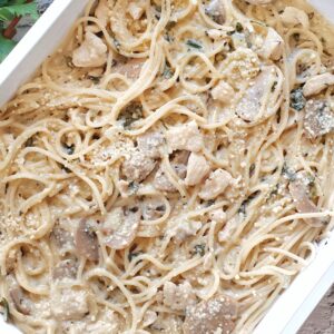 Spaghetti w/ Creamy Pesto