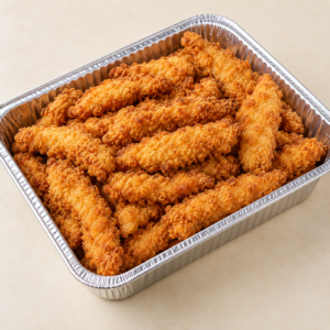 Chicken Tenders served in a catering tray